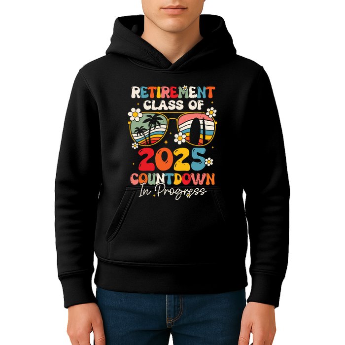 Groovy Retirement Class Of 2025 Countdown In Progress Kids Hoodie