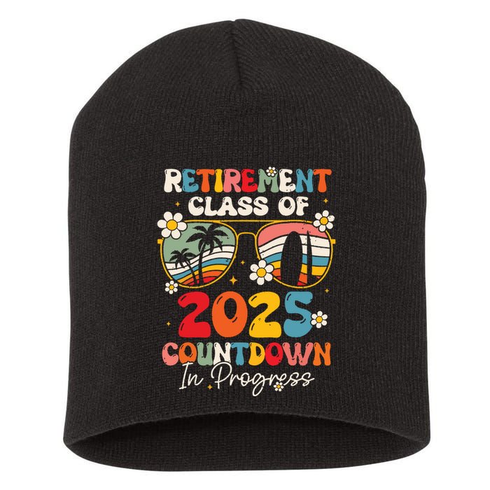 Groovy Retirement Class Of 2025 Countdown In Progress Short Acrylic Beanie