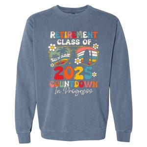 Groovy Retirement Class Of 2025 Countdown In Progress Garment-Dyed Sweatshirt