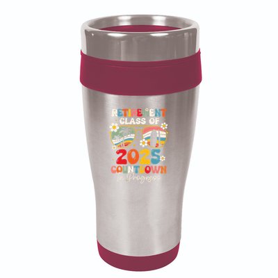 Groovy Retirement Class Of 2025 Countdown In Progress 16oz Travel Tumbler