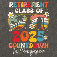 Groovy Retirement Class Of 2025 Countdown In Progress Cotton Canvas Backpack