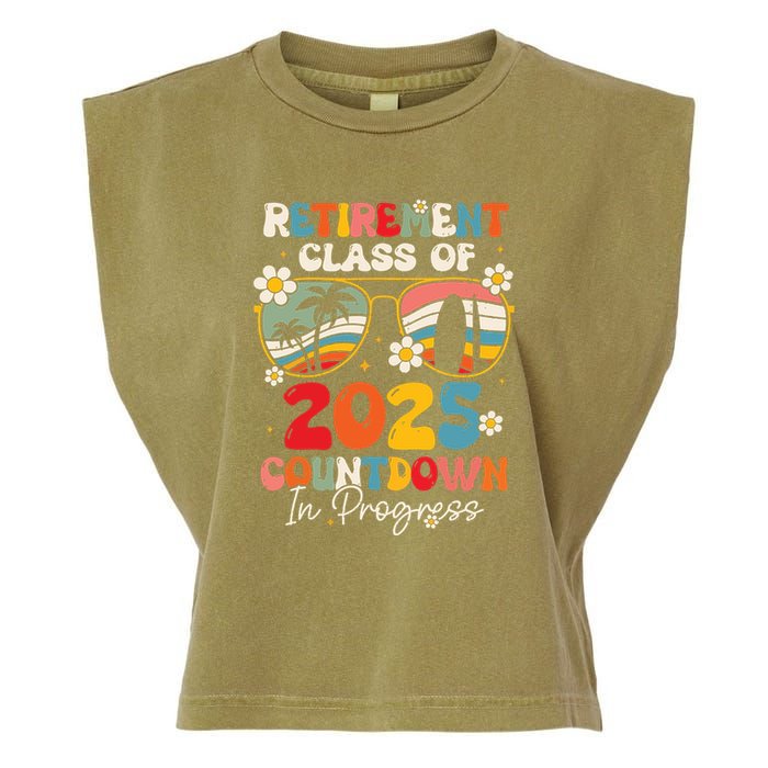Groovy Retirement Class Of 2025 Countdown In Progress Garment-Dyed Women's Muscle Tee