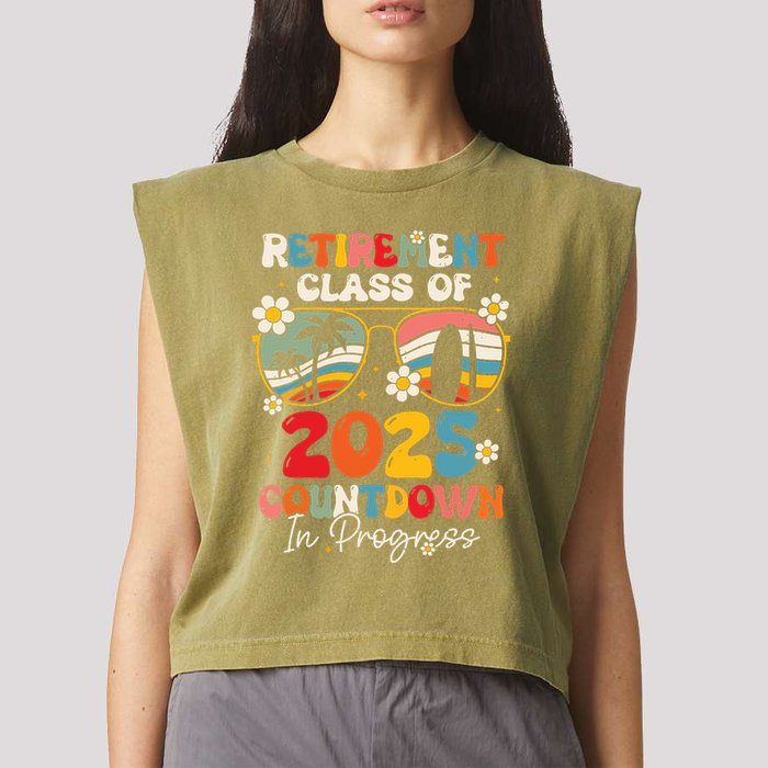 Groovy Retirement Class Of 2025 Countdown In Progress Garment-Dyed Women's Muscle Tee