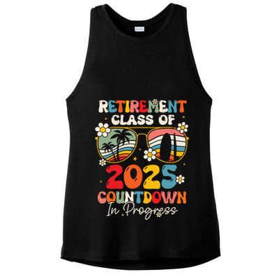 Groovy Retirement Class Of 2025 Countdown In Progress Ladies PosiCharge Tri-Blend Wicking Tank