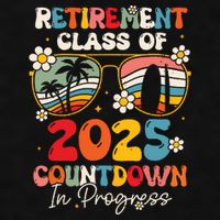 Groovy Retirement Class Of 2025 Countdown In Progress Ladies PosiCharge Tri-Blend Wicking Tank