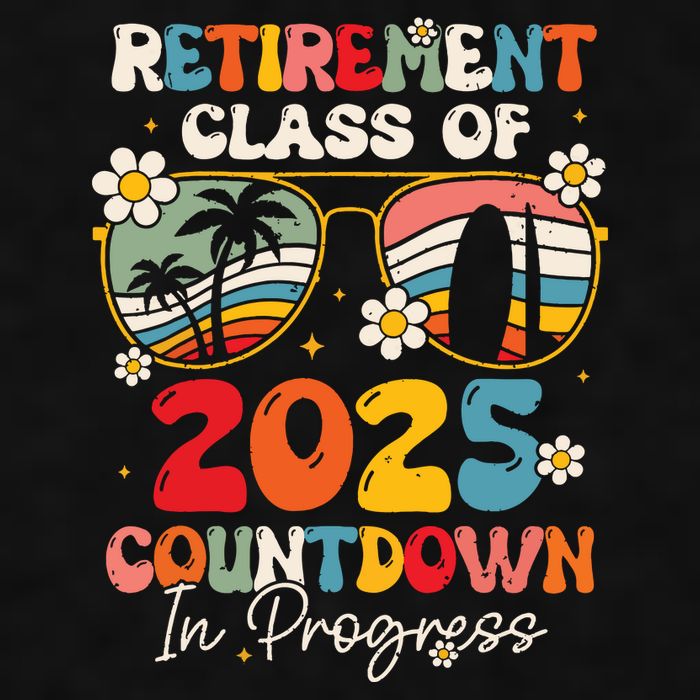 Groovy Retirement Class Of 2025 Countdown In Progress Ladies PosiCharge Tri-Blend Wicking Tank