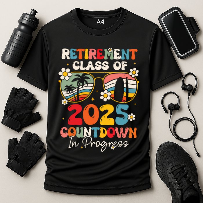 Groovy Retirement Class Of 2025 Countdown In Progress Performance Shirt