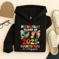Groovy Retirement Class Of 2025 Countdown In Progress Hoodie