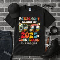 Groovy Retirement Class Of 2025 Countdown In Progress Tall T-Shirt