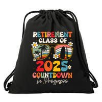 Groovy Retirement Class Of 2025 Countdown In Progress Drawstring Bag