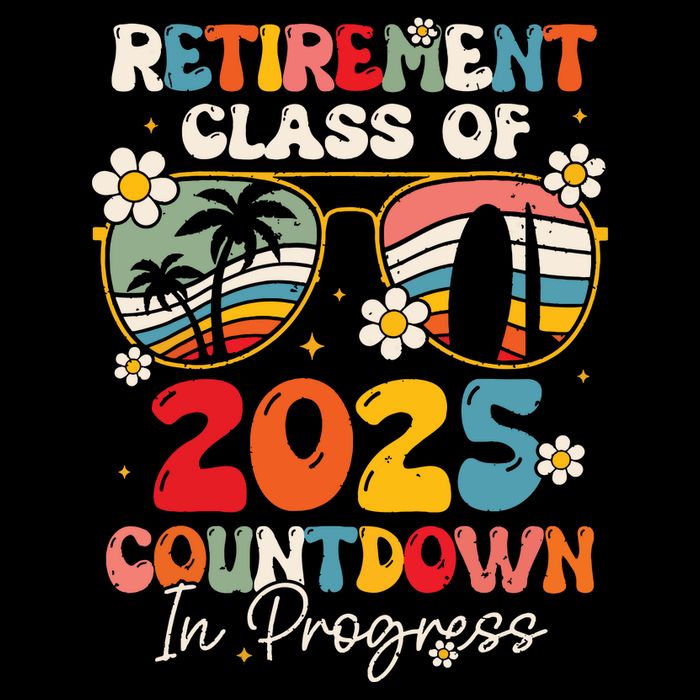 Groovy Retirement Class Of 2025 Countdown In Progress Drawstring Bag