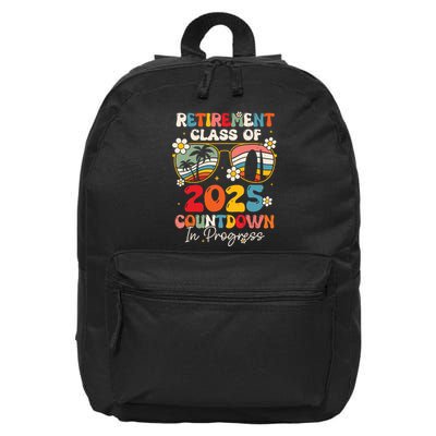 Groovy Retirement Class Of 2025 Countdown In Progress 16 in Basic Backpack