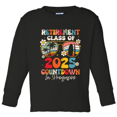 Groovy Retirement Class Of 2025 Countdown In Progress Toddler Long Sleeve Shirt