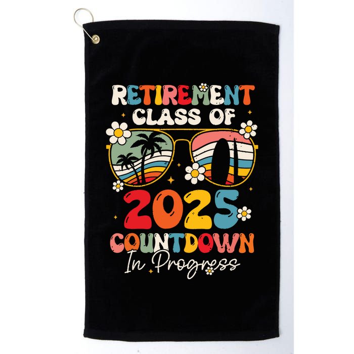 Groovy Retirement Class Of 2025 Countdown In Progress Golf Towel