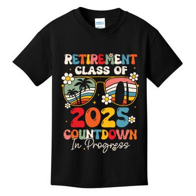 Groovy Retirement Class Of 2025 Countdown In Progress Kids T-Shirt