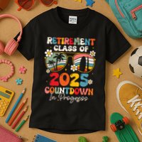 Groovy Retirement Class Of 2025 Countdown In Progress Kids T-Shirt