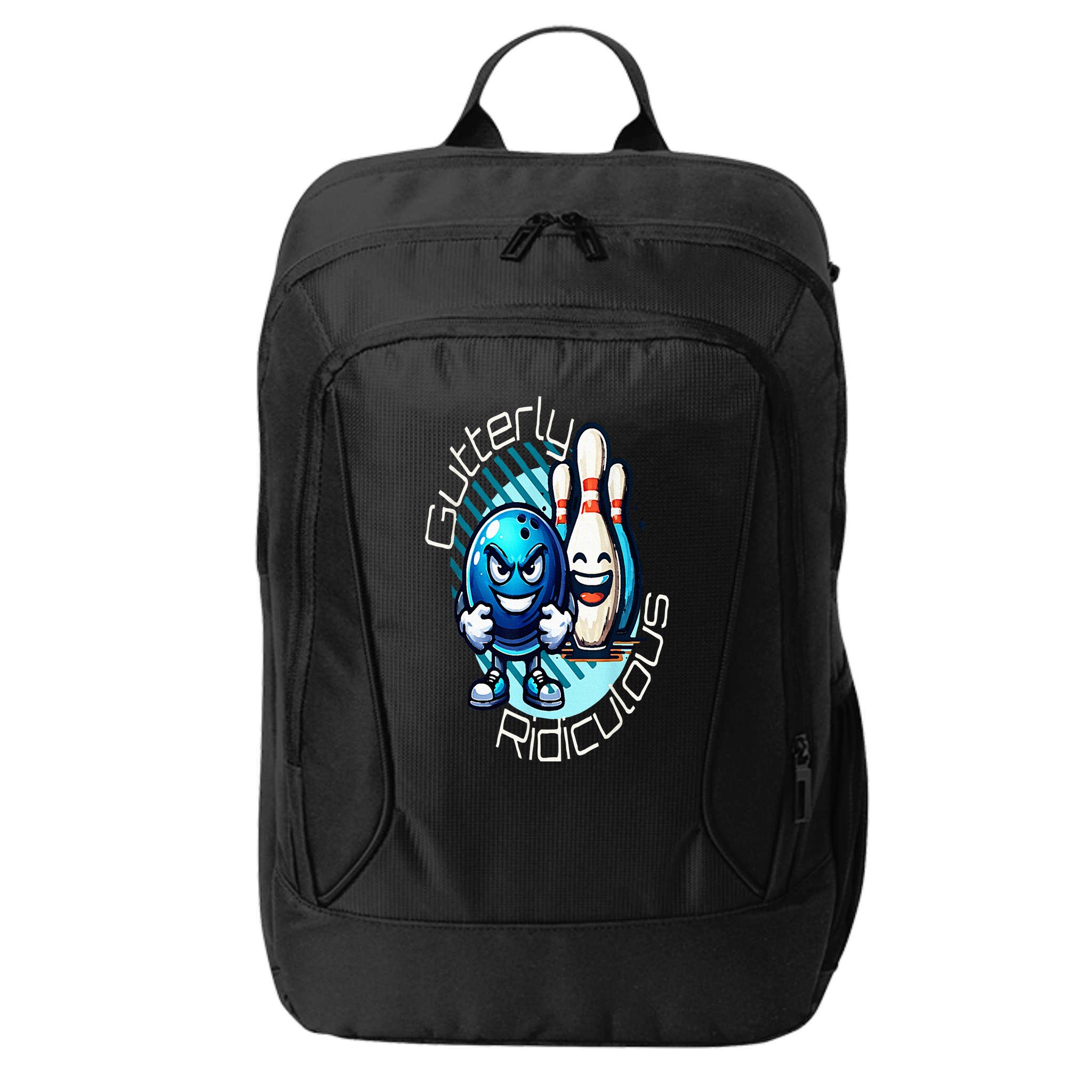 Gutterly Ridiculous Cartoon Bowling City Backpack