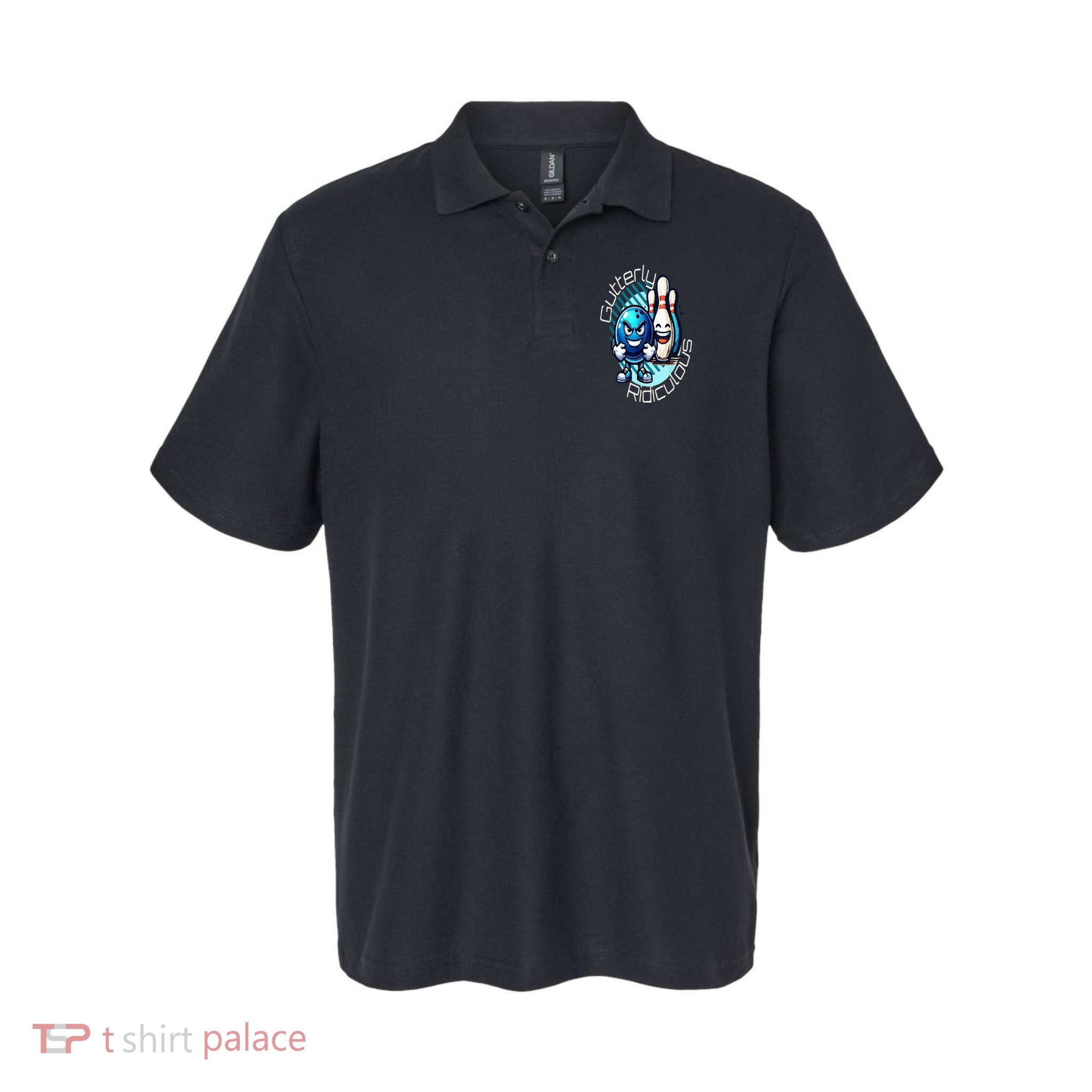 Gutterly Ridiculous Cartoon Bowling Polo