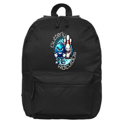 Gutterly Ridiculous Cartoon Bowling 16 in Basic Backpack