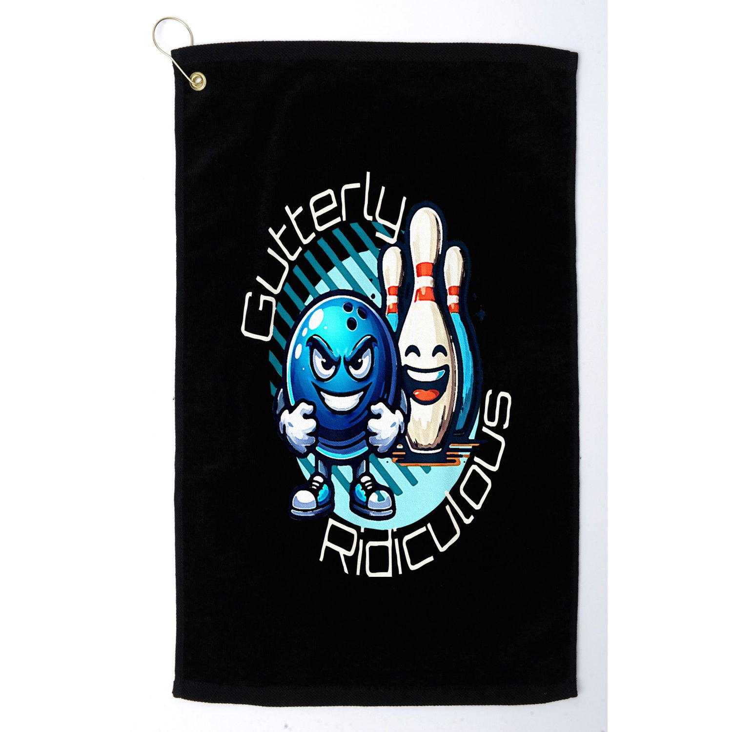 Gutterly Ridiculous Cartoon Bowling Golf Towel