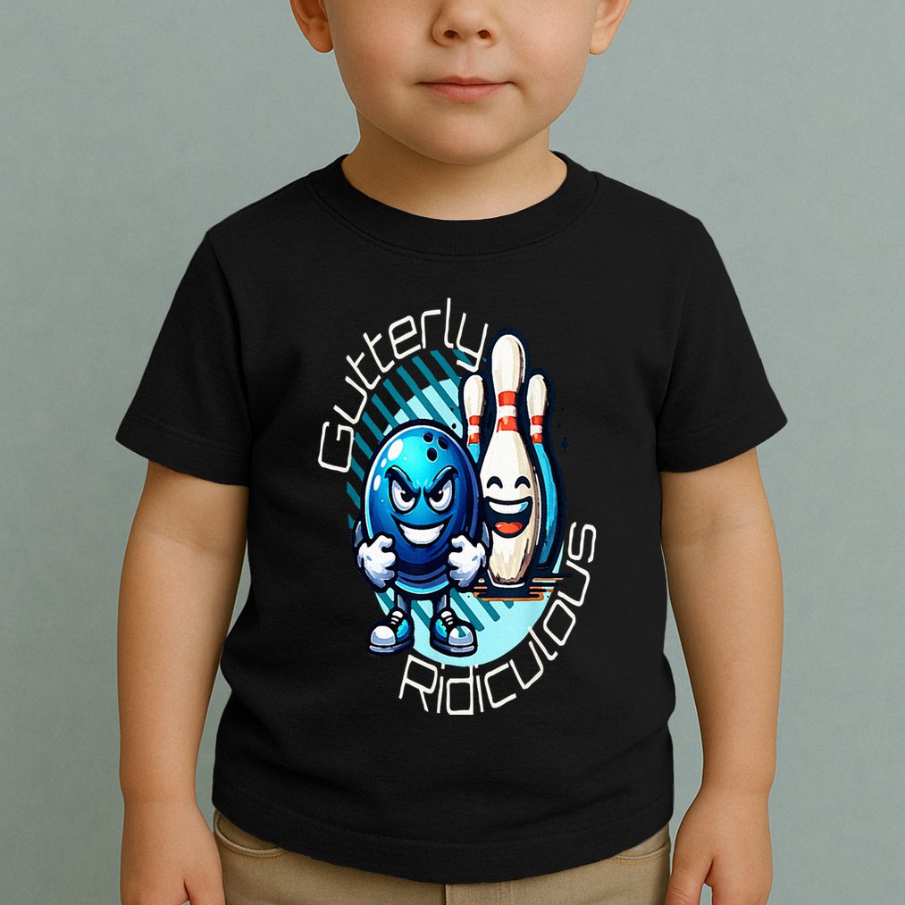 Gutterly Ridiculous Cartoon Bowling Toddler T-Shirt