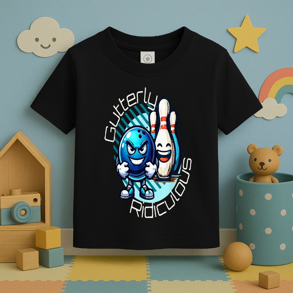 Gutterly Ridiculous Cartoon Bowling Toddler T-Shirt