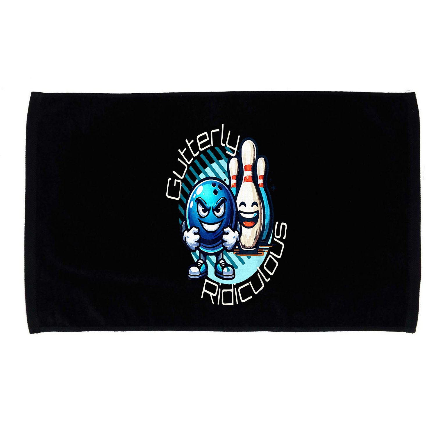 Gutterly Ridiculous Cartoon Bowling Microfiber Hand Towel