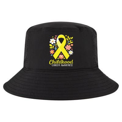 Gold Ribbon Childhood Cancer Awareness Girl Cool Comfort Performance Bucket Hat