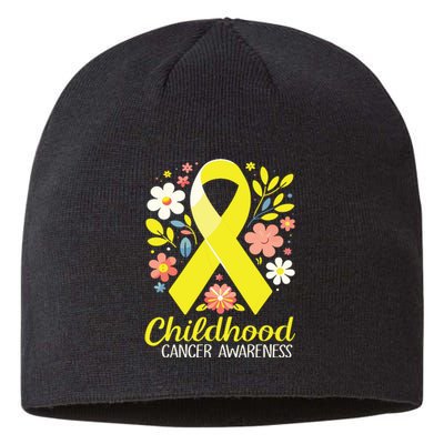 Gold Ribbon Childhood Cancer Awareness Girl Sustainable Beanie