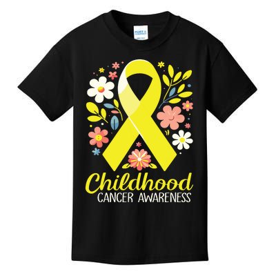 Gold Ribbon Childhood Cancer Awareness Girl Kids T-Shirt