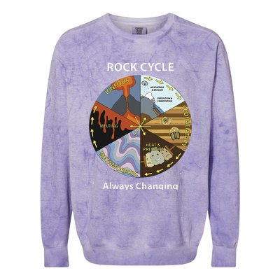 Geology Rock Cycle Always Changing Geologist Mineral Collect Colorblast Crewneck Sweatshirt