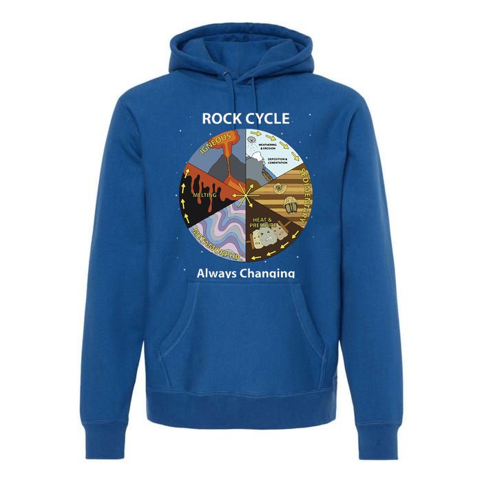 Geology Rock Cycle Always Changing Geologist Mineral Collect Premium Hoodie