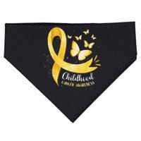 Gold Ribbon Childhood Cancer Awareness Gift USA-Made Doggie Bandana