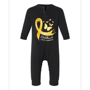 Gold Ribbon Childhood Cancer Awareness Gift Infant Fleece One Piece