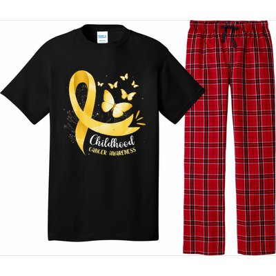 Gold Ribbon Childhood Cancer Awareness Gift Pajama Set