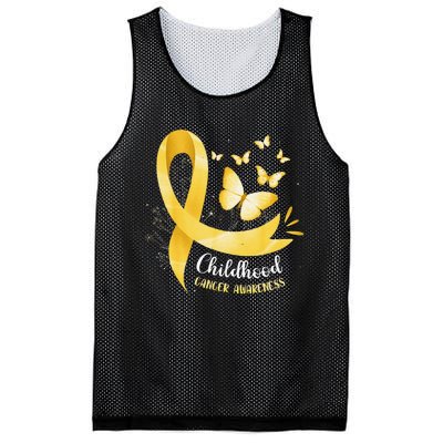 Gold Ribbon Childhood Cancer Awareness Gift Mesh Reversible Basketball Jersey Tank