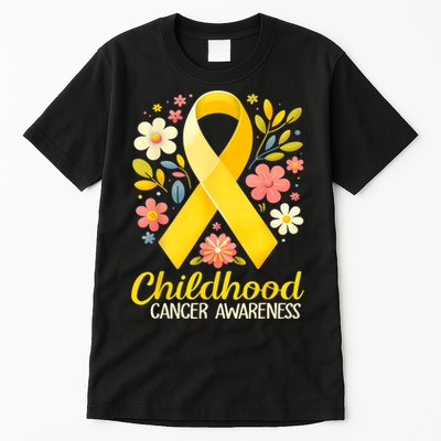 Gold Ribbon Childhood Cancer Awareness Tall T-Shirt