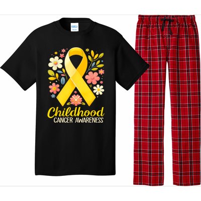 Gold Ribbon Childhood Cancer Awareness Pajama Set