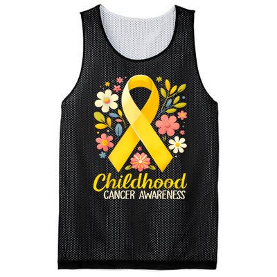 Gold Ribbon Childhood Cancer Awareness Mesh Reversible Basketball Jersey Tank