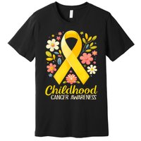 Gold Ribbon Childhood Cancer Awareness Premium T-Shirt