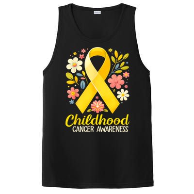 Gold Ribbon Childhood Cancer Awareness PosiCharge Competitor Tank