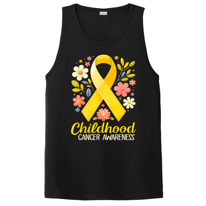 Gold Ribbon Childhood Cancer Awareness PosiCharge Competitor Tank