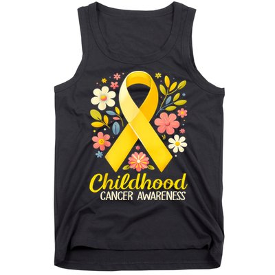 Gold Ribbon Childhood Cancer Awareness Tank Top