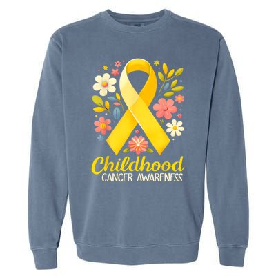 Gold Ribbon Childhood Cancer Awareness Garment-Dyed Sweatshirt