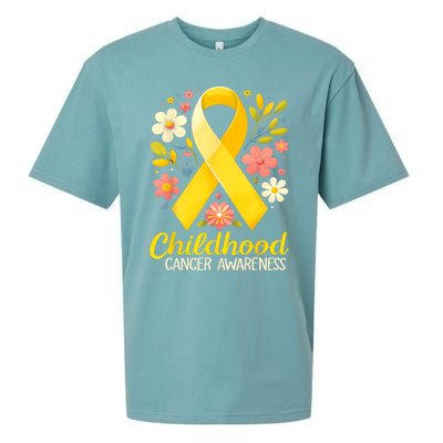 Gold Ribbon Childhood Cancer Awareness Sueded Cloud Jersey T-Shirt