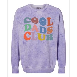 Groovy Retro Cool Dads Club Smile Face Father's Day Colorblast Crewneck Sweatshirt