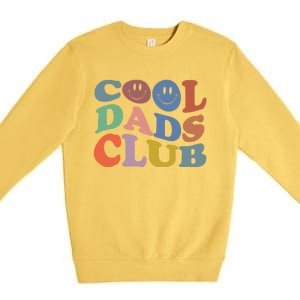 Groovy Retro Cool Dads Club Smile Face Father's Day Premium Crewneck Sweatshirt