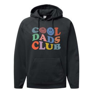 Groovy Retro Cool Dads Club Smile Face Father's Day Performance Fleece Hoodie