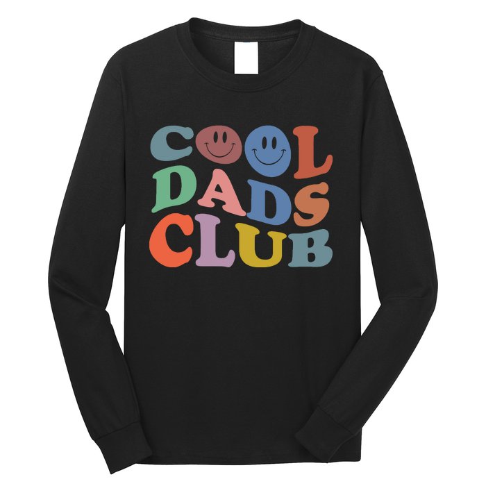 Groovy Retro Cool Dads Club Smile Face Father's Day Long Sleeve Shirt