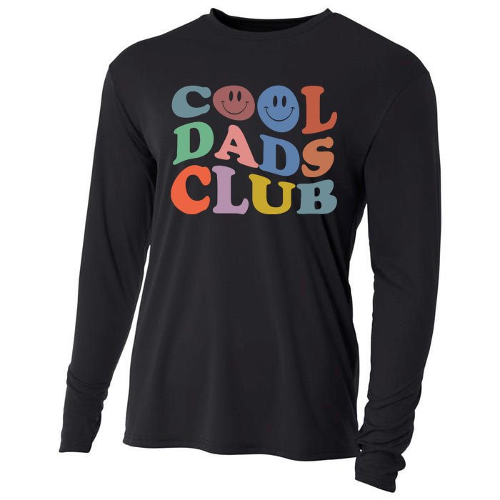 Groovy Retro Cool Dads Club Smile Face Father's Day Cooling Performance Long Sleeve Crew